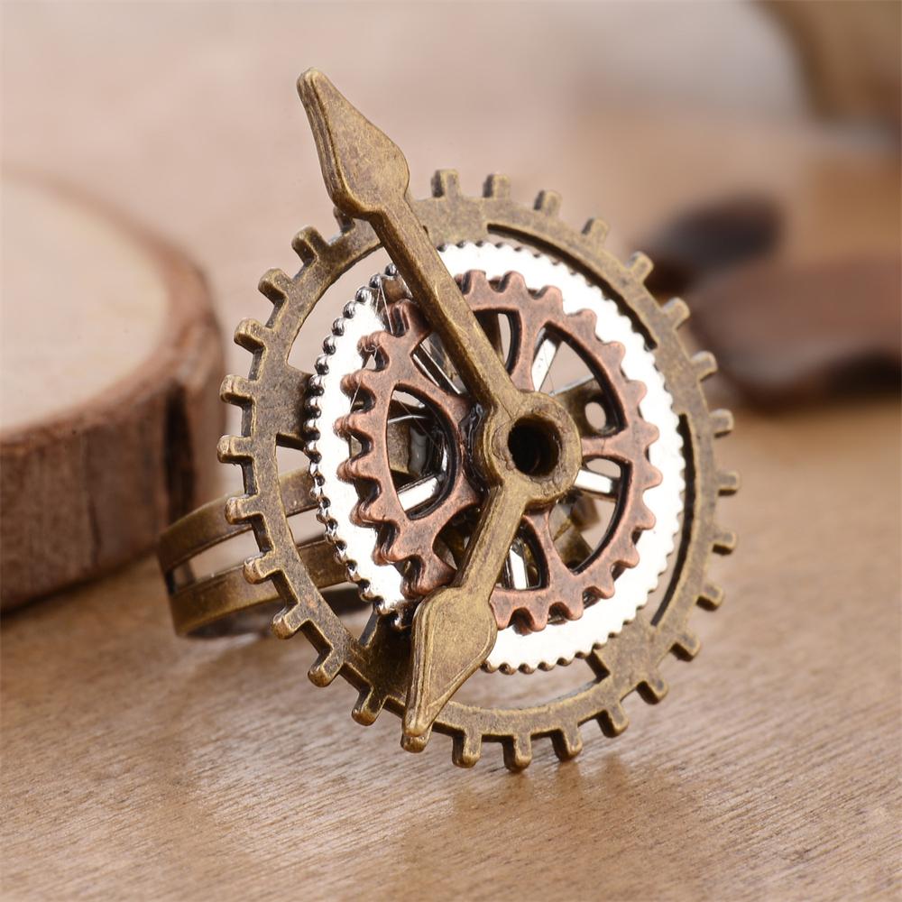 Steam Punk Ring Personalized Large Clock Gear Ring Retro Jewelry And Hand Accessories Wholesale
