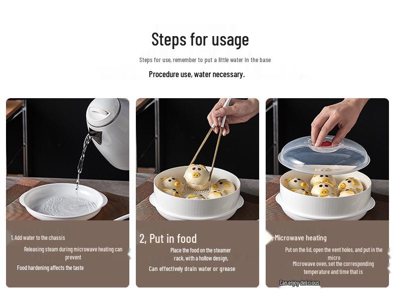 Microwave Steamer Box: 1 or 2 Layers for Dishes and Dumplings