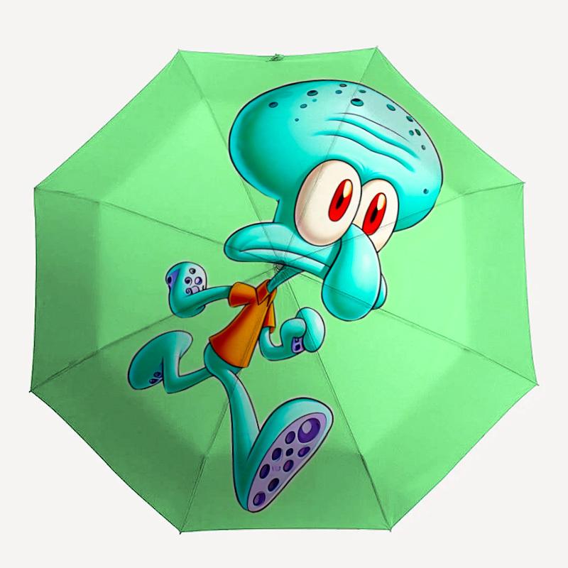 

1pc Squidward Automatic Folding Umbrella, Portable Collapsible Design, 8-Rib Iron Frame, , All-Season Casual Outdoor Accessory yy0901052