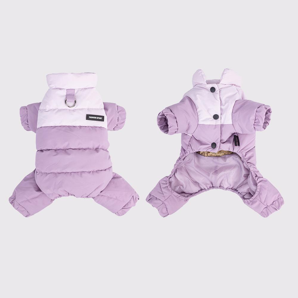 Pet cotton clothes are warm in winter, thickened four-legged cotton-padded clothes, graphene windproof dog clothes can be towed, waterproof teddy