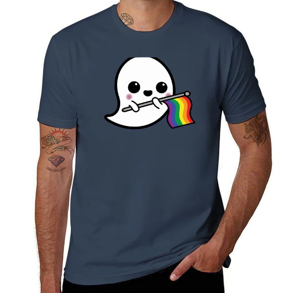 Rainbow Pride Ghost Tshirt Plus Size Outdoor Casual Top