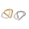  Stainless Steel Line Opening Thin Ring 18k Gold Color Pvd Plated Popular Aesthetic Jewelry Gift Pvd Plated Wholesale