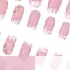 24 Nail Art French Minimalist Lines Diamond Gentle Temperament Medium and Long Square Wearing Nail Wholesale