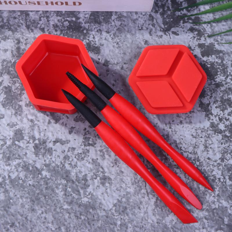 Micro Glue Applicator Brush with Pot - Easy Clean Reusable Silicone Glue Brush Tool for DIY Crafts and Miniature Models