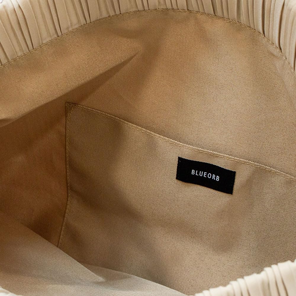 BLUEORB Foldover Bag, 2-Way Shoulder Bag, Women's, Korean Fashion (Champagne Beige)