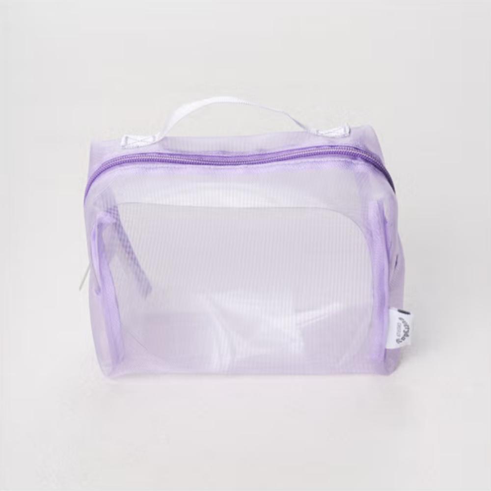 Purple Mesh Pouch with Handle