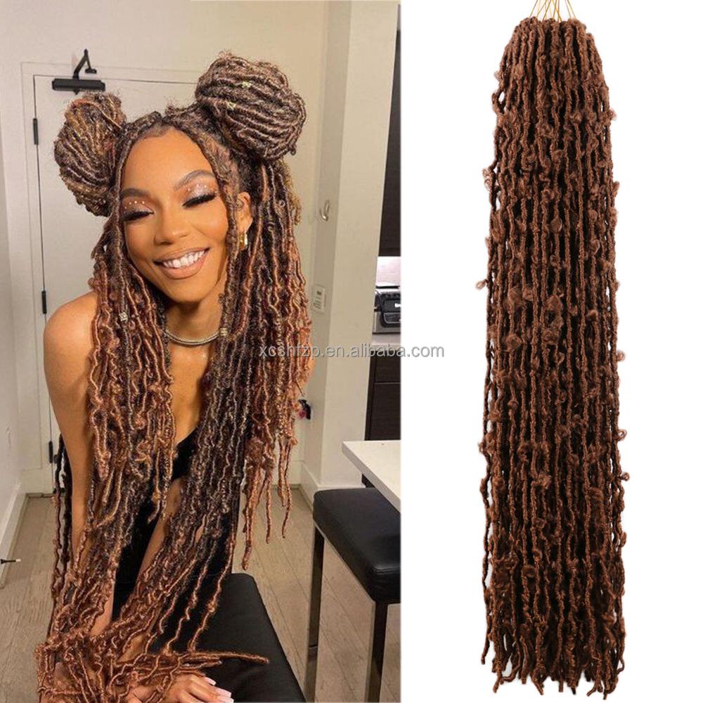 Butterfly Locs Häkelhaar Zöpfe Extensions Weiches Synthetisches Einzel-Weft Faux Locks Lockige Zöpfe Dreadlocks Strähnen Faux Locks