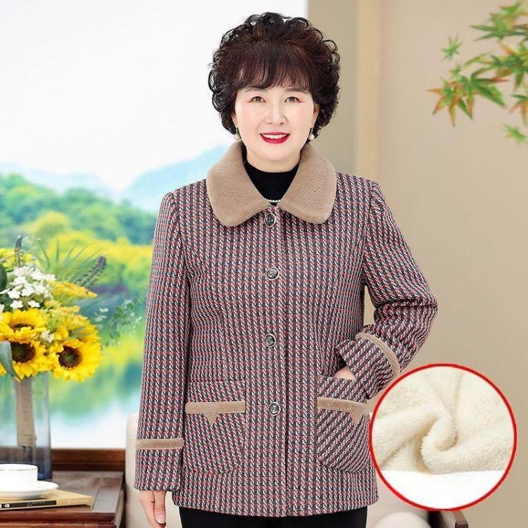 Winter Coat for Grandma Thickened Velvet Short Coat Imitation Mink Mother Style New Style Elderly Womens Outerwear