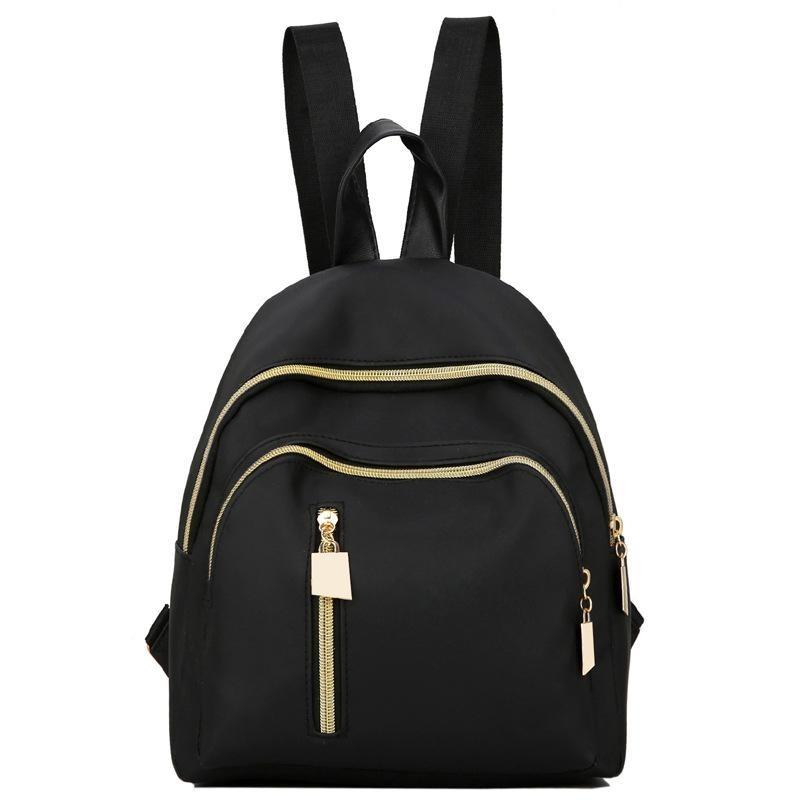 Female Backpack Large Capacity Anti-Theft Backpack Simple Black Bags For Women Girls Travel Rucksack Soft Nylon Shoulder Bag
