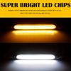 2pcs Car LED Decorative Light Strips, Car Grille Mesh Lights, Car Front Bumper Lights, Dual Color White And Yellow Atmosphere Lights