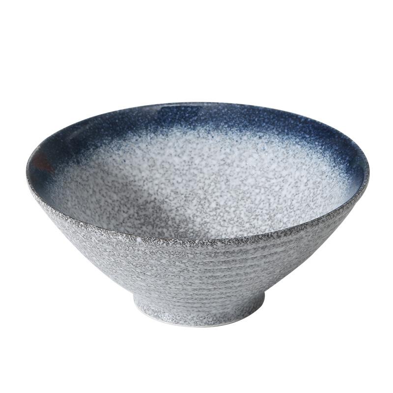Japanese-style Ceramic Kiln Glaze Retro Hat Lamian Noodles Bowl Large-capacity Soup Bowl Suitable for Sushi Shop.