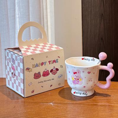 Hoch aussehende Welpen-Hasen-Tasse Paar Keramik Trinkwasserbecher Zum Verschenken an Mädchen Geburtstagsgeschenk Büro Kaffeetasse