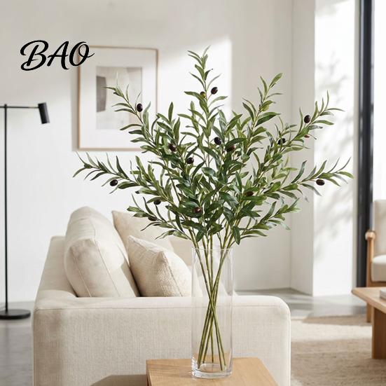 Artificial Olive Stems for Home Decor Faux Branches Vase, Tree Branches, DIY Fake Floral Arrangement Supplies Plants, Realistic Greenery Stems,