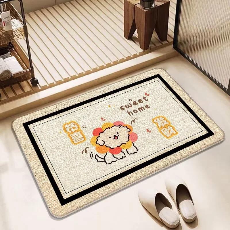 Cute Cartoon Dog Puppy Child Carpet Living Room Sofa Bedroom Study Bathroom Kitchen Entrance Door Mat Non-slip Kid Decor Rug