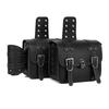 Double Leather Motorcycle Seat Bags of with Drink and Combination Small Item and Black (Set 2) Holder, Key, Lock, Storage, Waterproof, Anti-Theft,