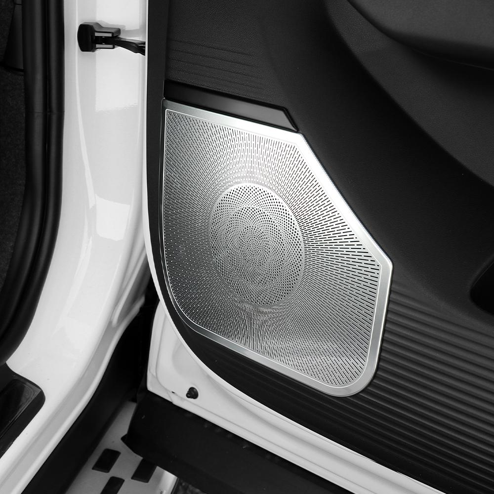 For Hyundai Santa Fe MX5 2024 2025 Stainless Steel Silver Auto Speaker Cover Car Subwoofer Grille Net Accessories LHD