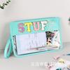 Transparent Letter Makeup Bag Large Capacity Storage Bag PVC Waterproof Cosmetic Bag Embroidery Splicing Household Storage
