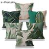 Nordic Sofa Cushion Cover Tropical Plant Leaves Pillowcase Decor Home Scandinavian Style 45*45 40*40 Linen Square Pillow Cover