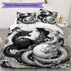 Dragon Pattern Bedding uilt Set uilt Cover Pillowcase Home Decoration Birthday Gift (1 * duvet cover + 2 * pillowcase without core)
