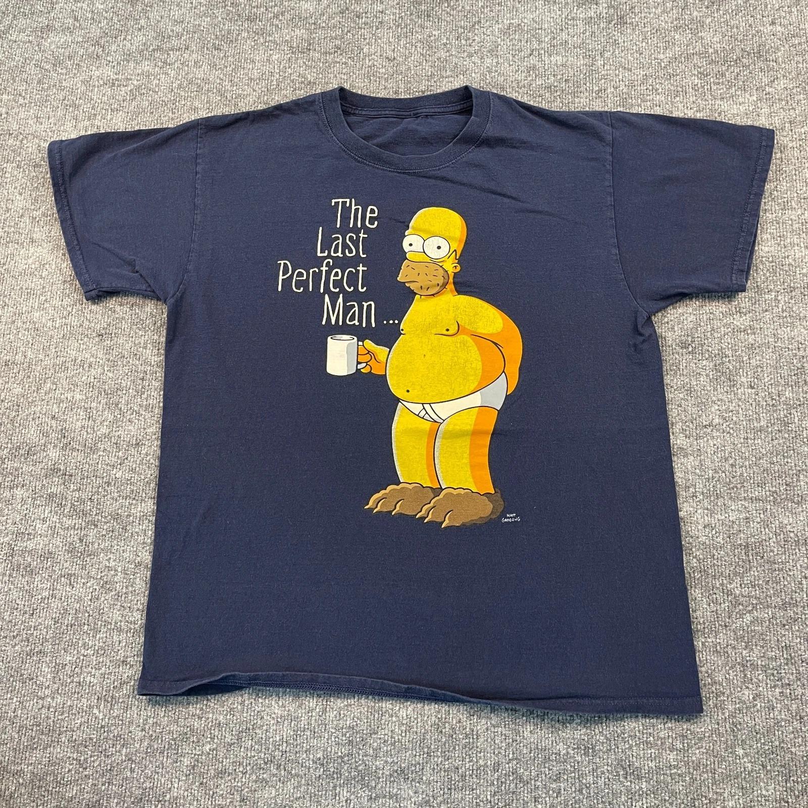 Vintage Funny Homer Simpson Last-Perfect-Man Shirt Large 21x26 Matt-Groening 3XL
