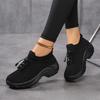 Non-slip Large Size Women's Shoes Fashionable Mother's Shoes Socks Shoes Casual Flying Knit Sports Shoes Light Rocking Shoes