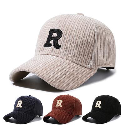 Cappellino da Baseball Cappellino da Donna Nuovo Autunno e Inverno Retro Velluto a Coste Strisciato Cappello alla Moda