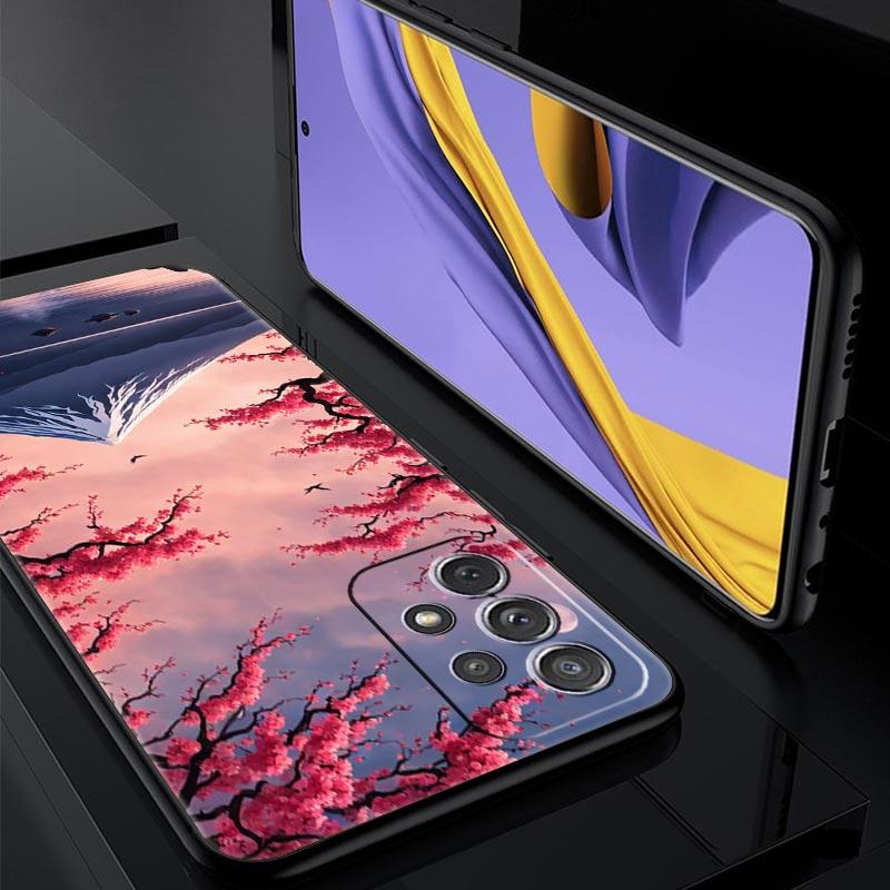Japan Mount Fuji Painting Cherry blossom Phone Case For Samsung A17 A07 A55 A35 A25 A15 A05 A33 A21s A41 A73 A53 A51 A71 Cover