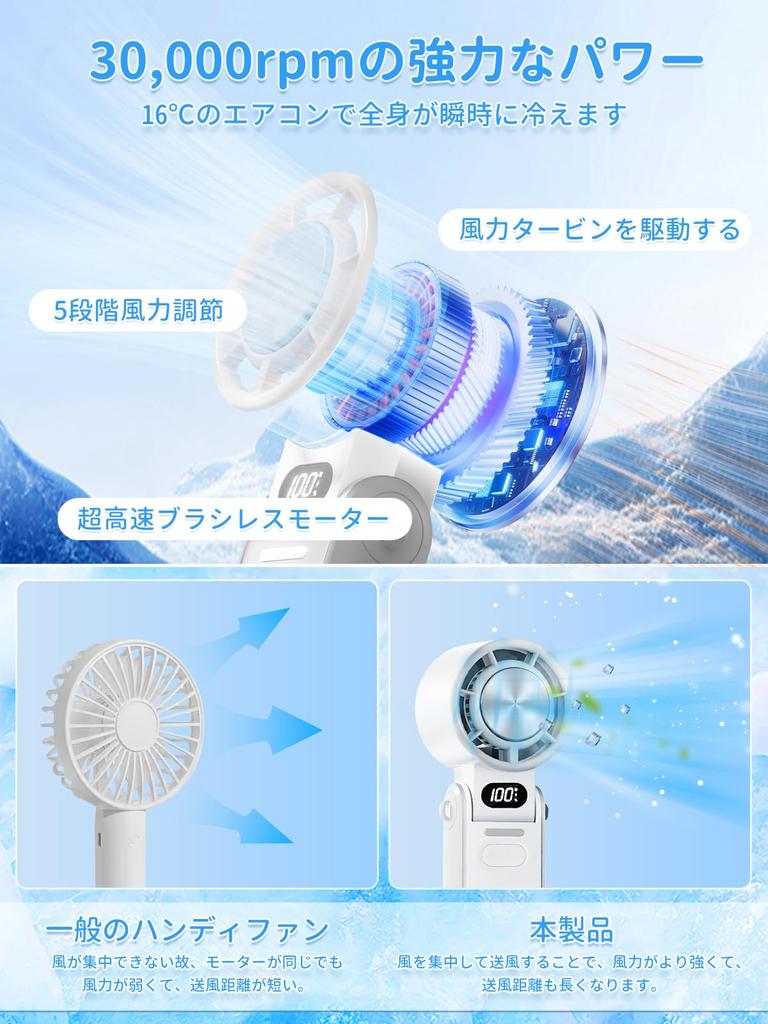 Nifan Handheld Fan with Cooling Plate New Instant 20dB Portable Cooling Handheld Fast Cooling Heatstroke USB Neck Carabiner Perfect for Fireworks and