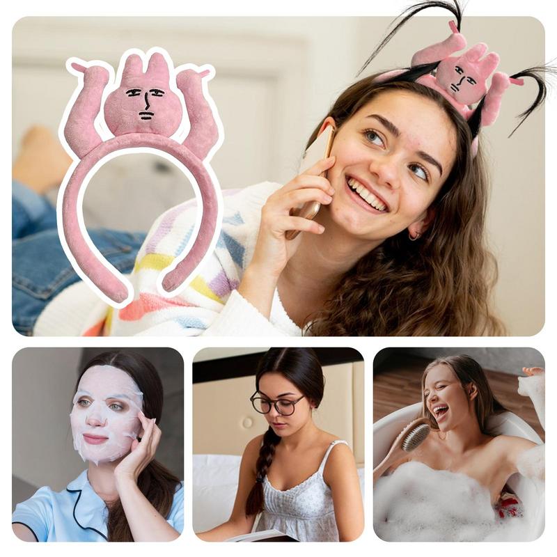 Funny Headband New Pink Bunny Hair Band Quirky Fun Plush Headband Grip Bangs Cute Photo Decoration Hair Bands Headdress