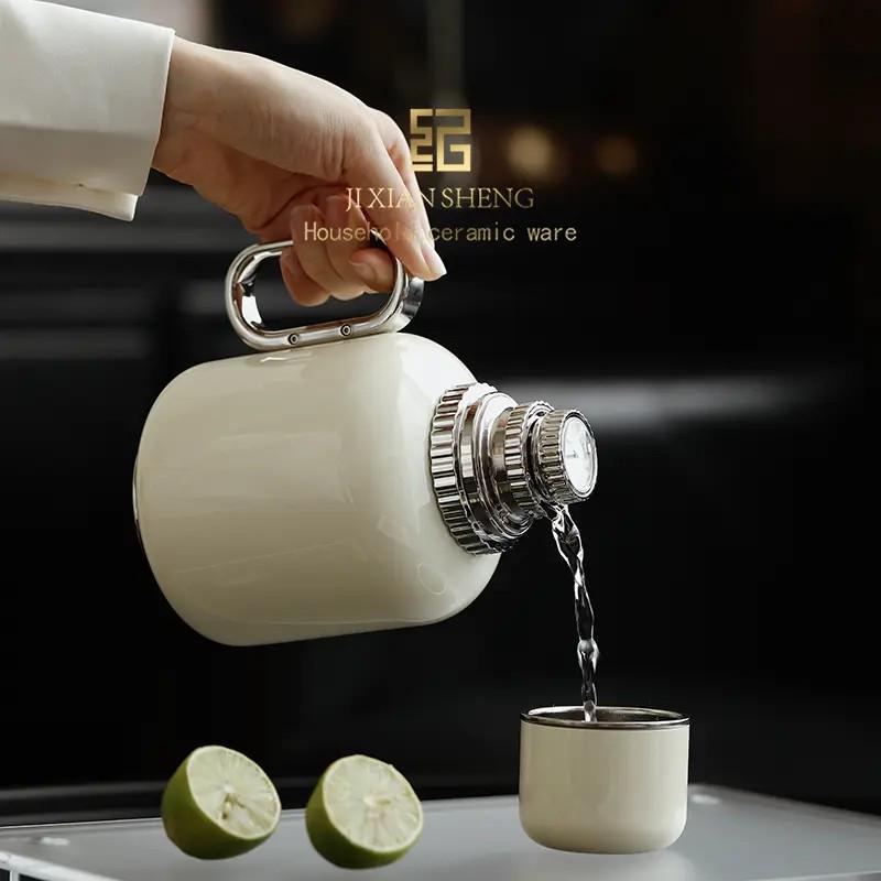 Oriental Pure Titanium Thermos Pot with Temperature Display - High-End White Tea Stewing Pot