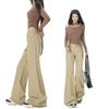 Three length khaki slightly pulled non-stick leg jeans women's retro low-waisted narrow version thin trousers