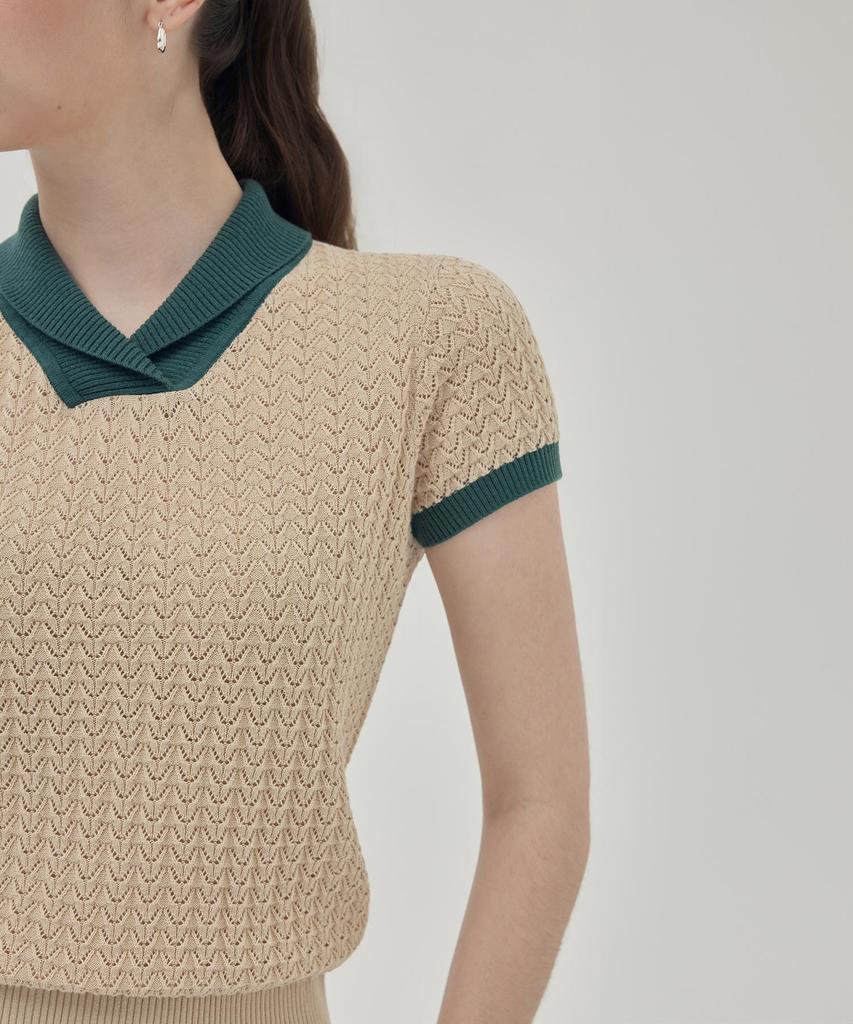THEKNITCOMPANY Orea Scali Polo Shirt - Peyote Beige