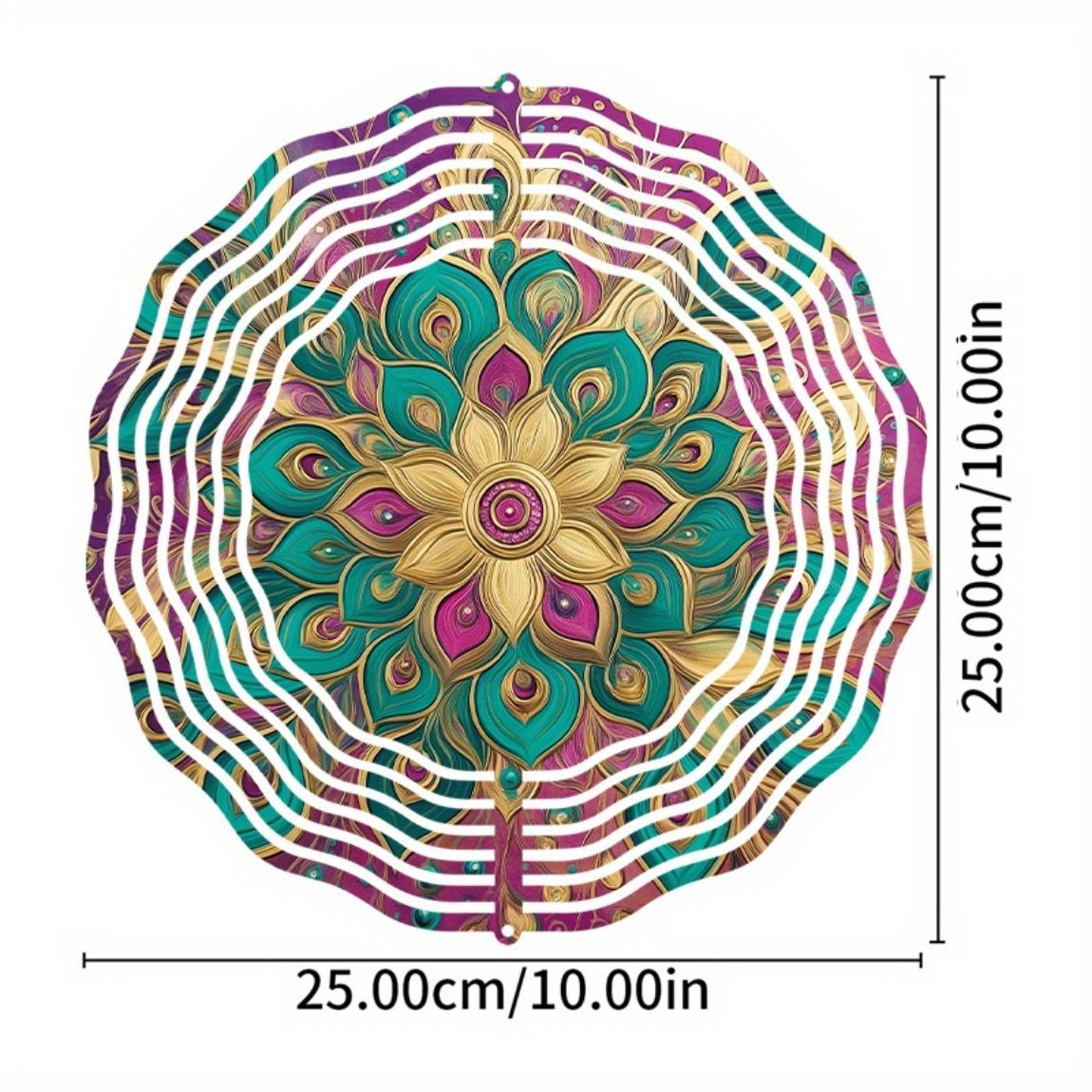 

10-дюймовый подвесной металлический ветряной спиннер с дизайном павлина, вращающийся на 360 градусов, для декора сада, патио, газона, подарок для семьи, друзей 01A