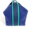 HERMES Bridea Black GM pouch vanity bag H logo Hand Bag cotton blue/Green