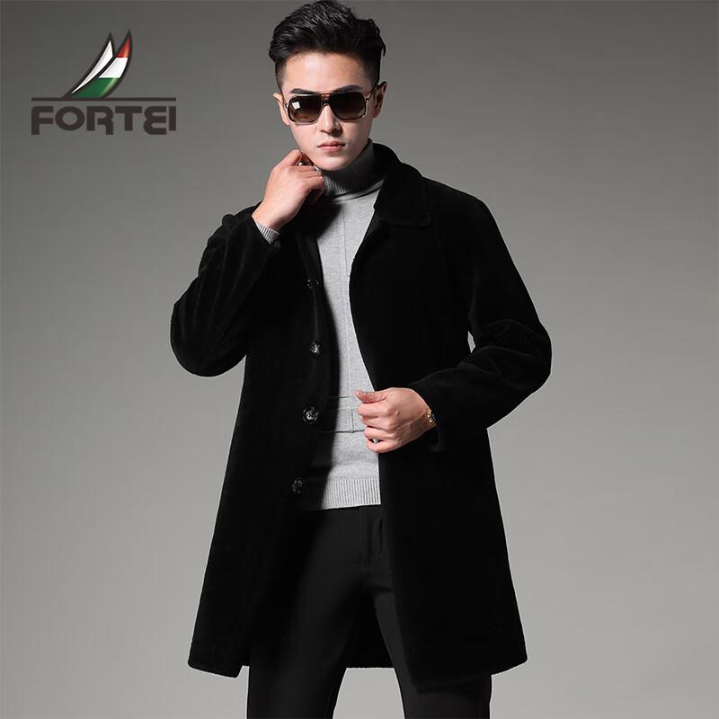 

Futing Men s 100% Wool Lamb Shearling Winter Coat 46