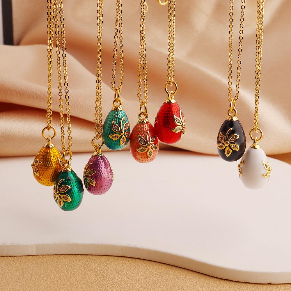 

Ожерелье с подвеской в виде яйца с бриллиантами от бренда Mihmily, персонализированное и модное чёрный