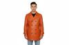 Stylish Orange Men's Trench Coat Handmade Real Lambskin Leather Fit Party Fashionable