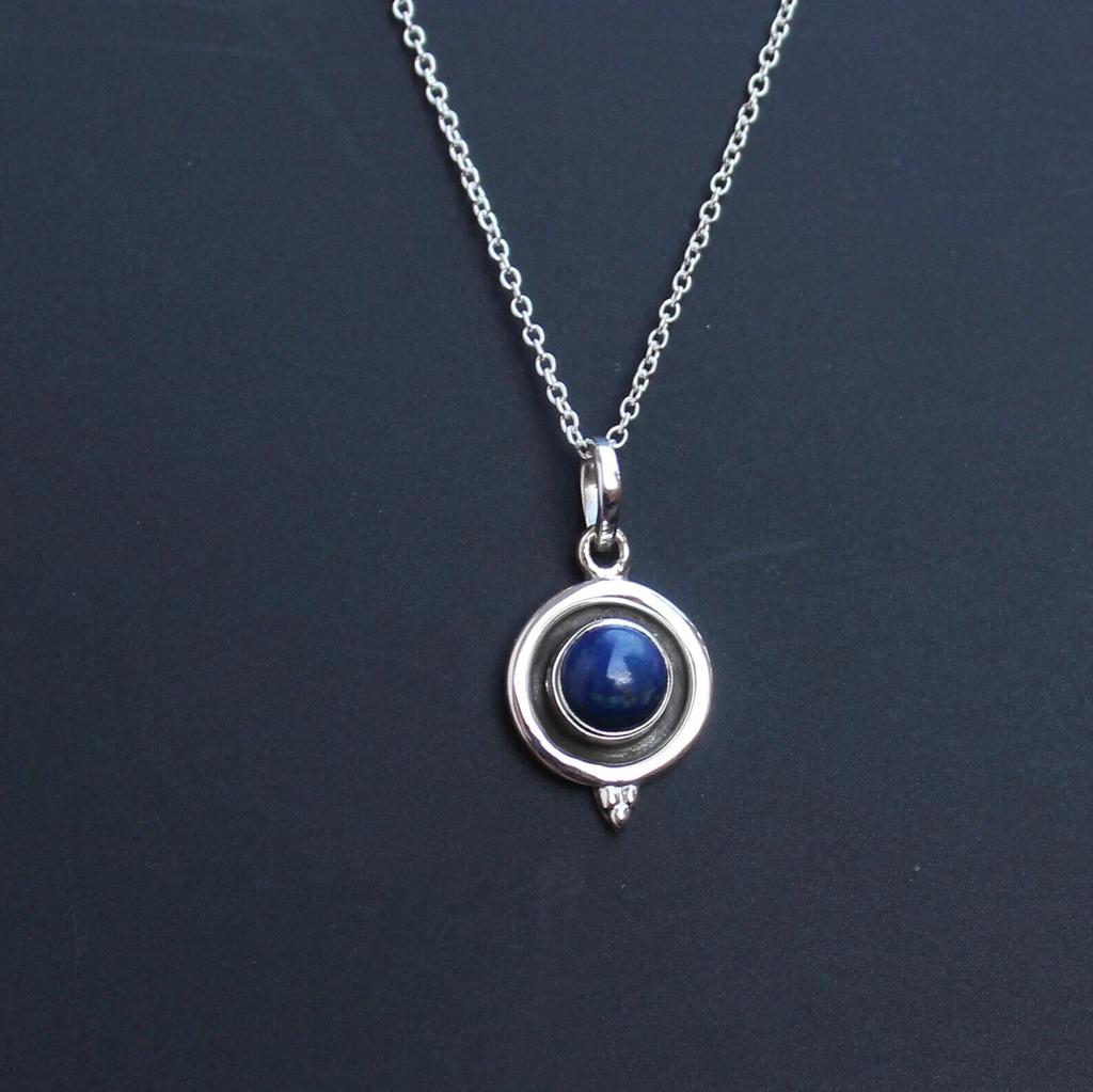 Lapis Lazuli Sterling Silver Handmade Pendant, Natural Lapis lazuli gift for her
