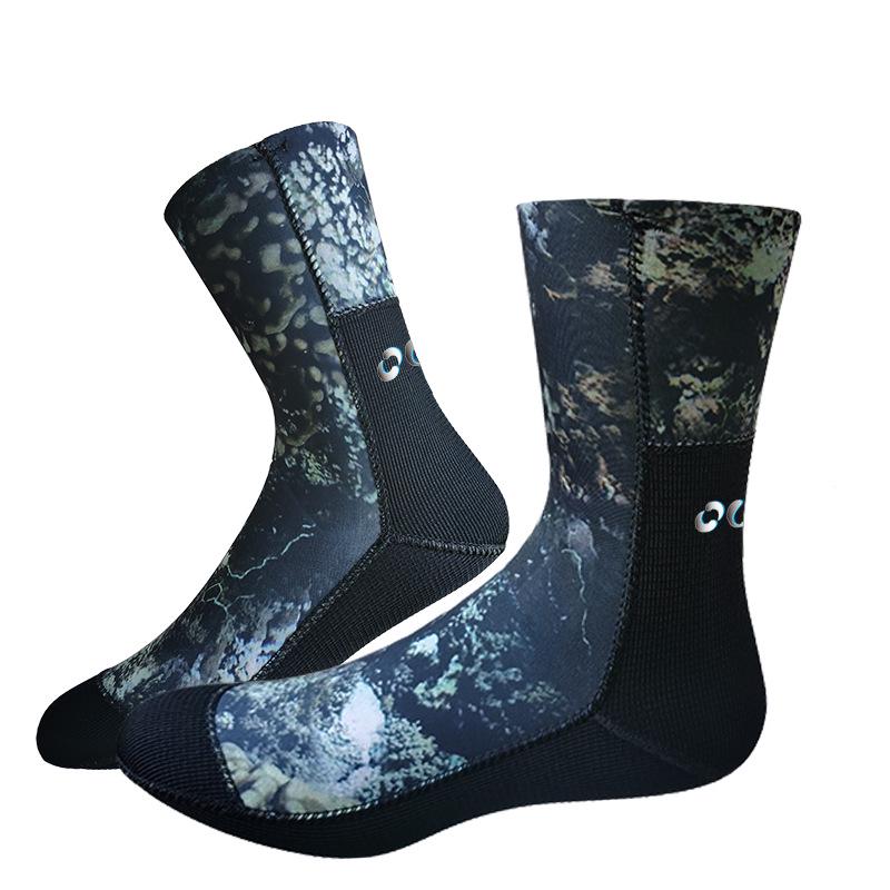 Korean Neoprene Non-Slip Wear-Resistant Dive Socks, 3/5/7mm, Warm & Quick-Drying, Mid-Calf Beach & Outdoor Use