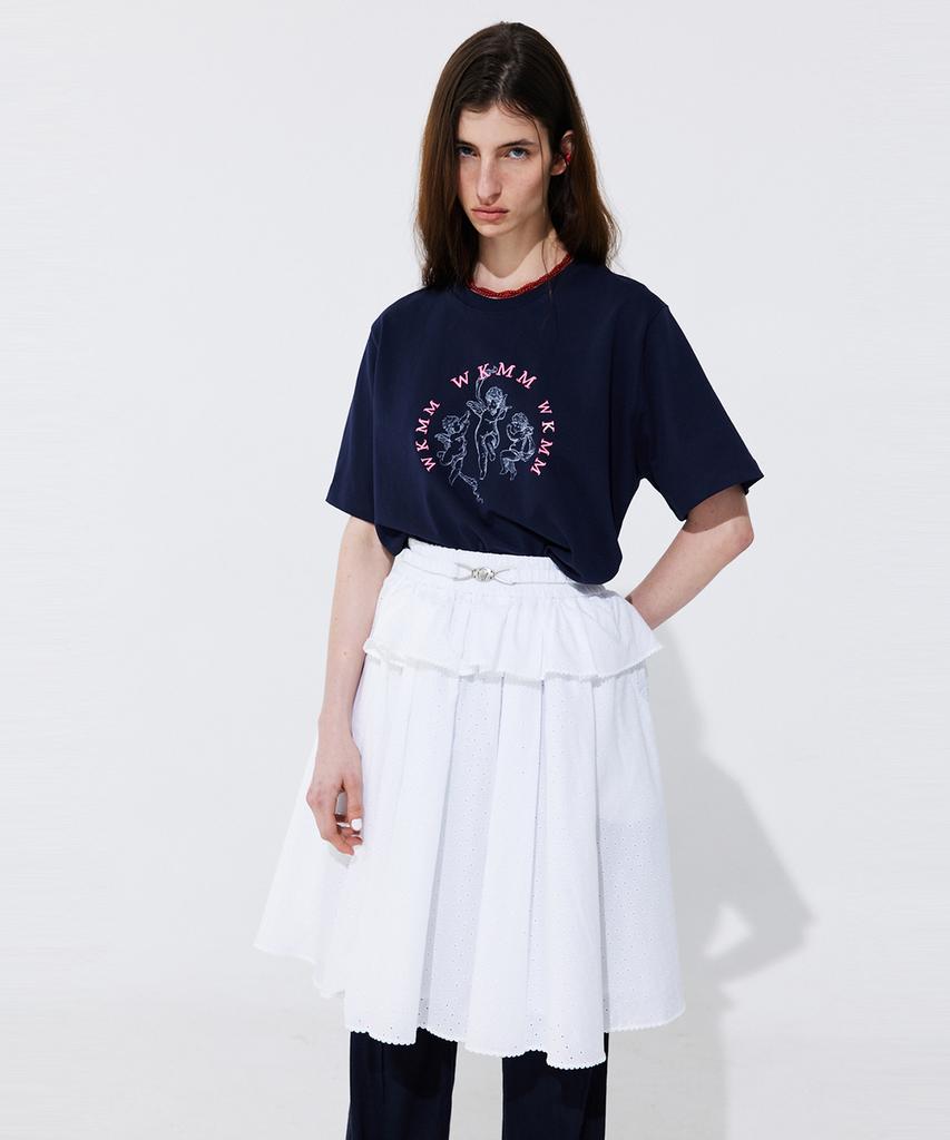 Bundercammer Eyelet Punching Banding Skirt_White