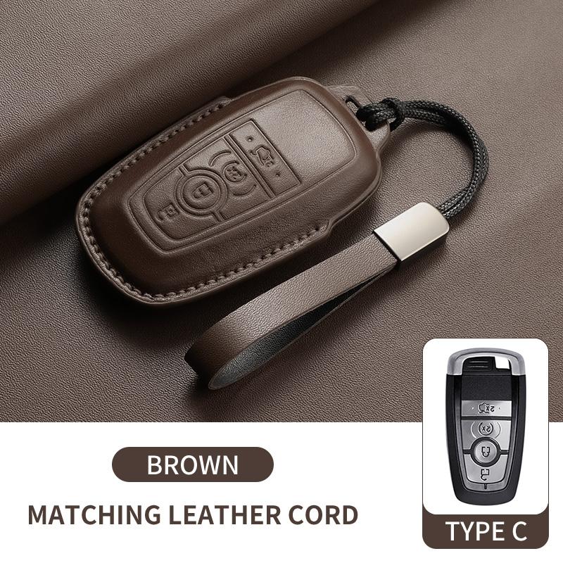 

Leather Cars Key Case Cover For Ford Focus Explorer Edge Mustang Fusion Mondeo Kuka Escape F250 F350 F450 F550 Galaxy Protection