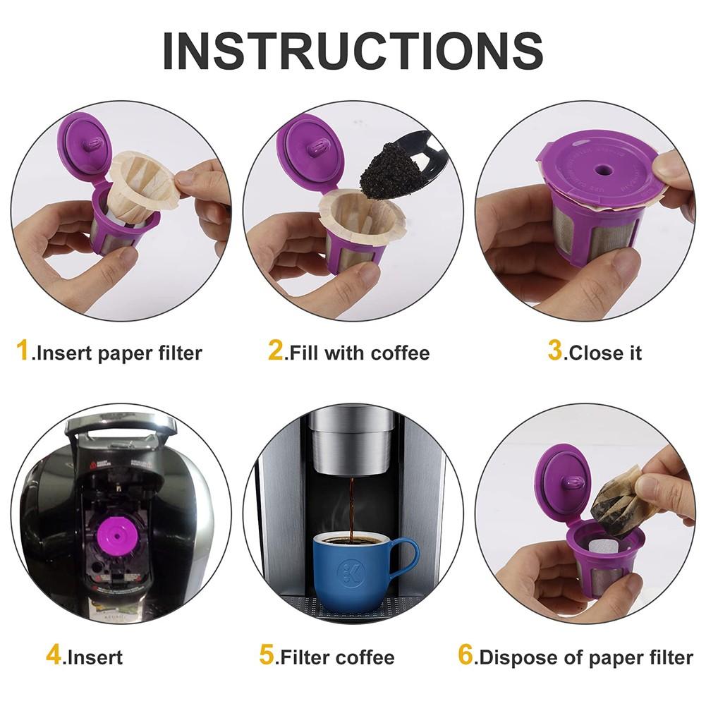 4Pack Reusable Capsules Pods Coffee Filter Fit for    2.0 1.0