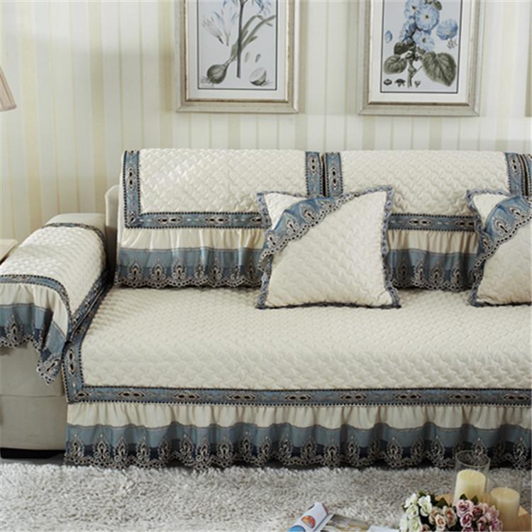 European-Style Non-Slip Linen Skirt Fabric Four Seasons Universal Sofa Summer Cushion Sofa Cover All Wrapped Cover