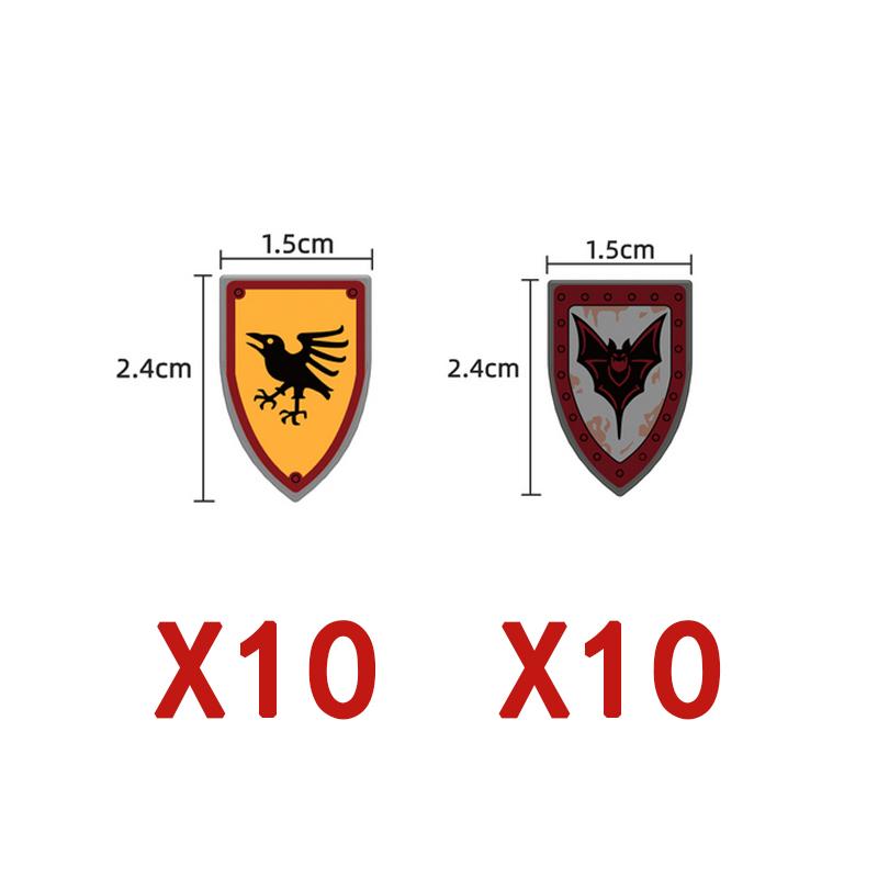 Medieval Military Building Blocks Soldier Figures Black Eagle Knight Weapons Accessories Bow Knife Shield Flag Bricks Toy K047
