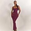 Elegant European-Style Strapless Bodycon Dress - Solid Color, Open Back, Slim Fit, 2026 Collection