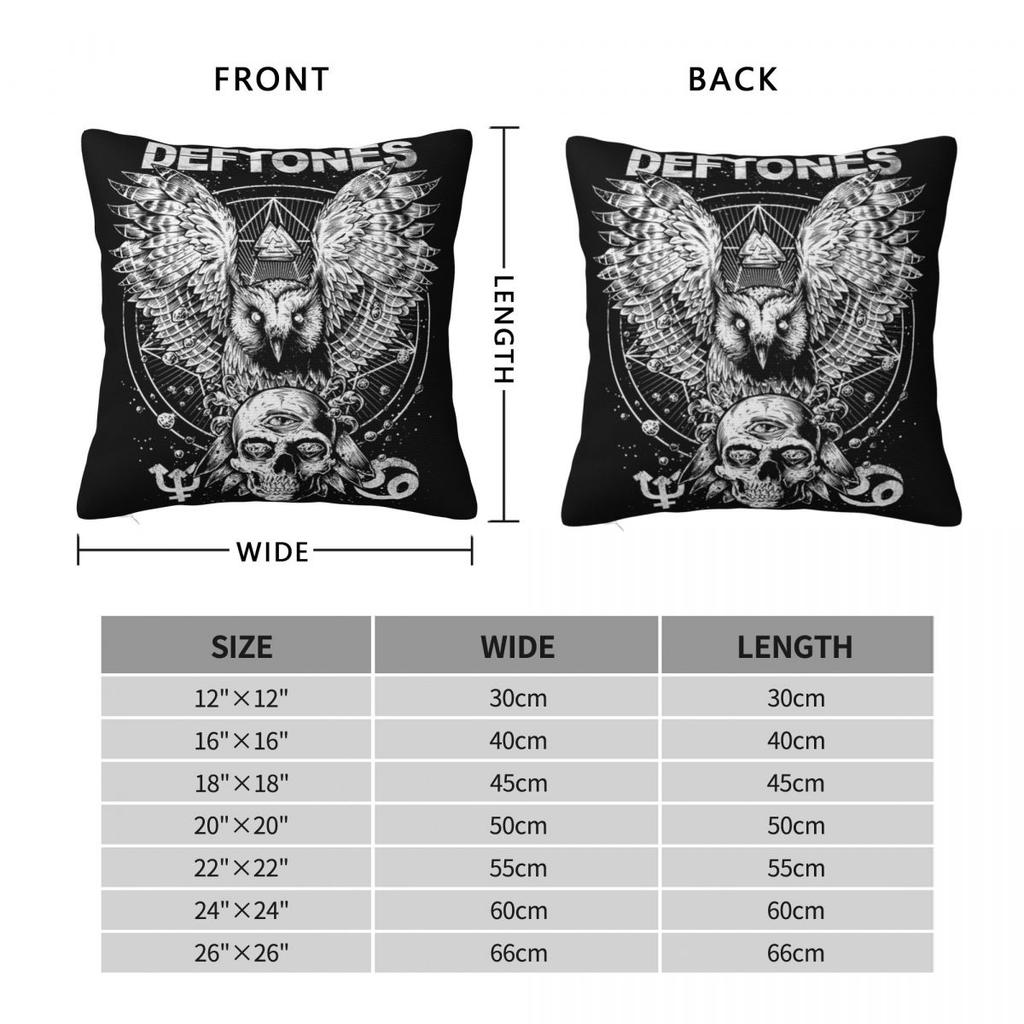 Deftones Music Band Pillowcase Polyester Cushion Cover Gift Throw Pillow Case Cover Seater Square 40X40Cm