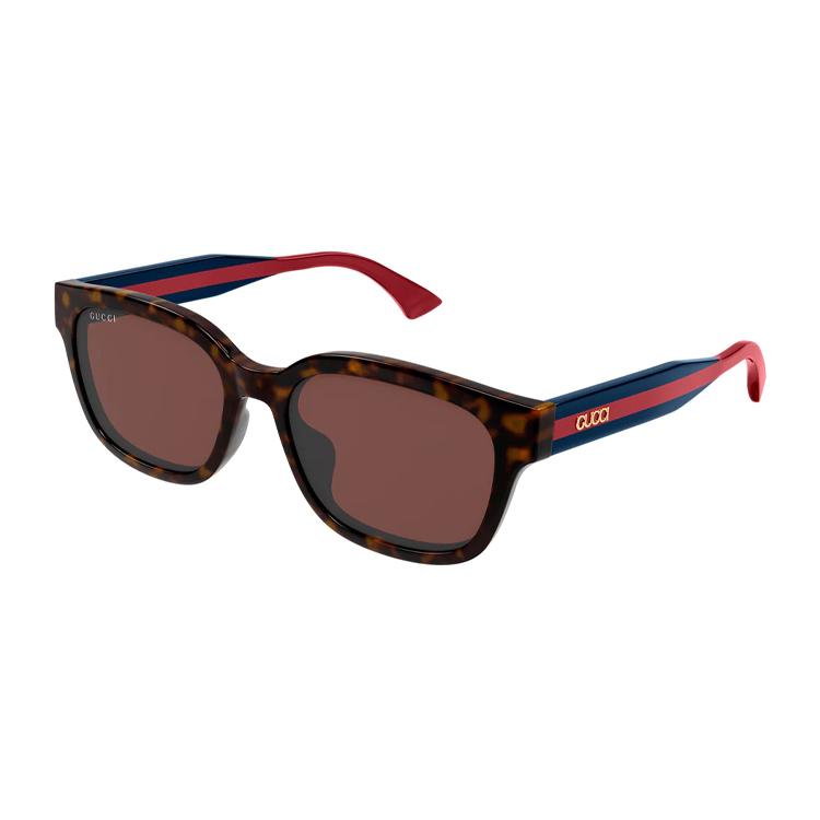 Gucci Temple Pattern Recycled Acetate Rangle Sunglasses Men's Tortoiseshell