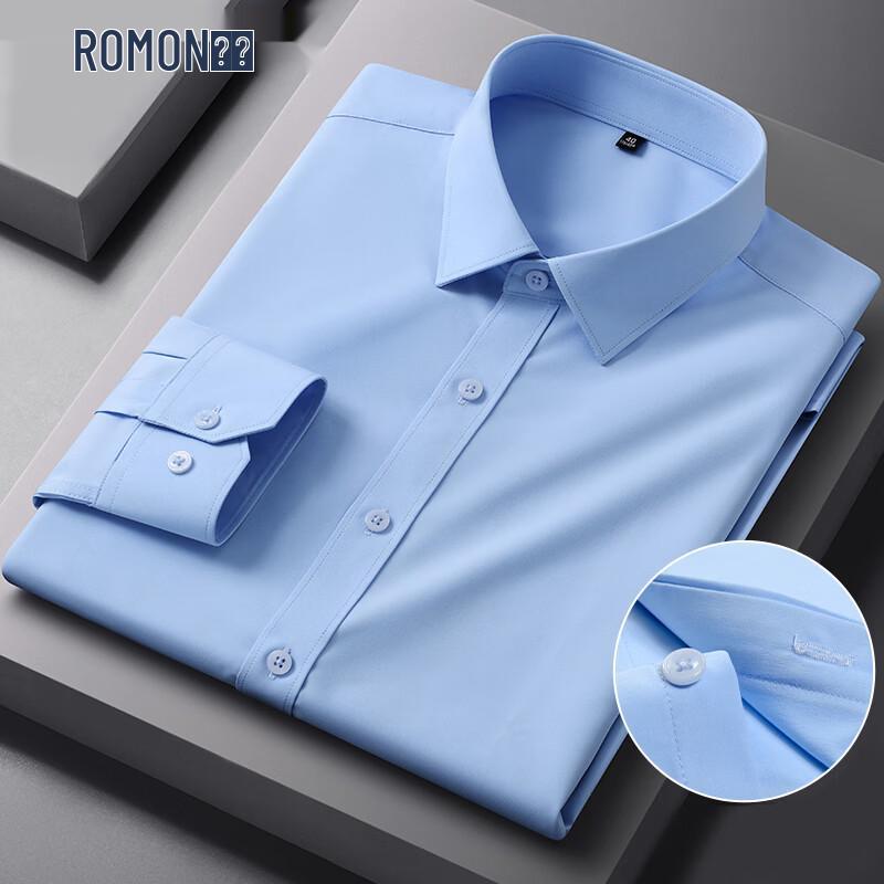 

ROMON Men s Wrinkle-Free Long Sleeve Business Shirt 38