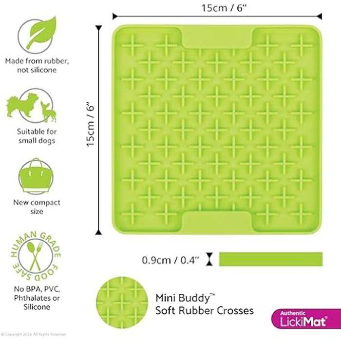 Tapis d'alimentation - LICKIMAT - Mini Classic Buddy - Caoutchouc non toxique - 15x15 cm - Réduit l'anxiété
