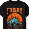 Stegosaurus Dinosaurier Jura Fossil Grafik Retro Unisex T-Shirt